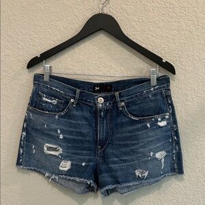 3x1 Women's Ripped Indigo Jean Shorts